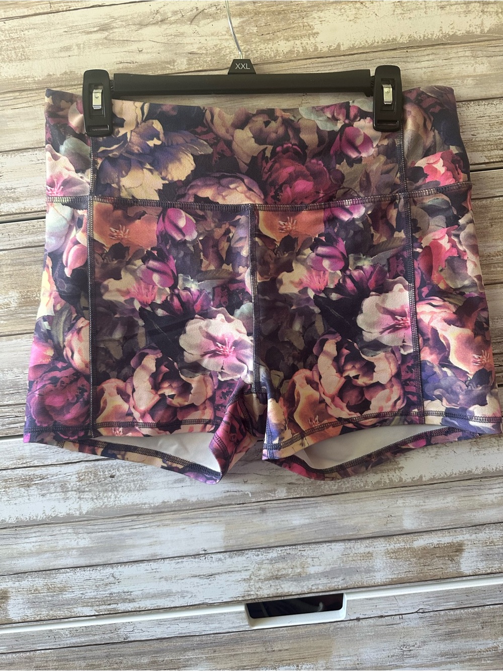 🌸 Jessica Simpson Active Floral High Rise Compression Shorts Size XL